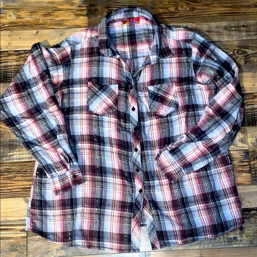 Women’s BTC flannel cotton button up size 3X